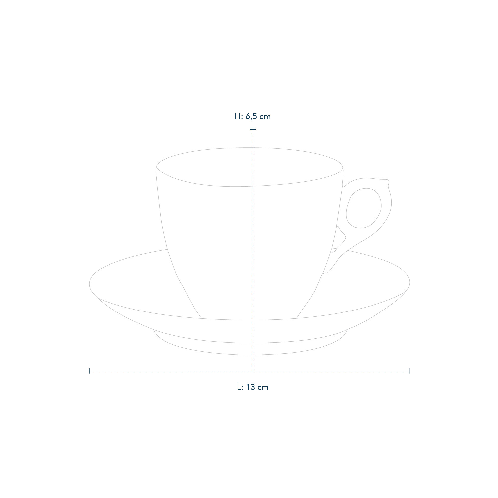 Princess line drawing cup and saucer